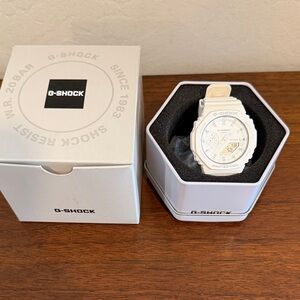 G-Shock Womens White Watch with Silver  Accents